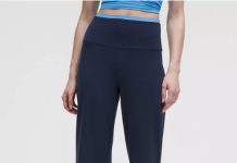 侧开叉高级感!【折后$99 包邮】Lululemon Align 超高腰侧开叉拼色阔腿裤 3色选