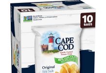 【折后$3.56 Prime包邮】Cape Cod 低脂原味厚切薯片 10袋装