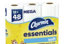 【折后$9.87】Charmin Essentials Soft 柔软卫生纸 12卷装