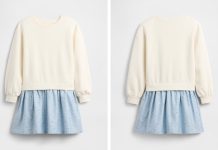 【折后低至$12.32 包邮】Gap Kids 女童拼接卫衣连衣裙 两色选