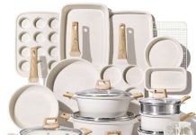 【折后$199.98 包邮】CAROTE 陶瓷不粘锅具套装 44件套!