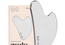 超好评!【折后$9.99 Prime包邮】Kitsch 不锈钢按摩刮痧板!