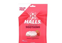 【折后$2.67 Prime包邮】HALLS 舒缓喉咙草莓味润喉糖 70粒装