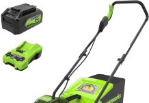 【折后$165.31 包邮】Greenworks 24V13英寸无刷无线割草机 含电池充电器