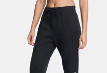 【折后$18.48 包邮】Under Armour Project Rock Rival Fleece 女士抓绒运动束脚裤