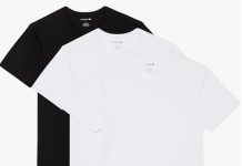 【折后低至$29.61 Prime包邮】Lacoste 男士纯棉修身V领打底衫3件装!