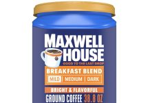 超大罐!【折后$7.71 Prime包邮】Maxwell House 早餐烘焙咖啡粉 38.8OZ!