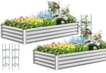 【折后$31.99 Prime包邮】镀锌矩形加高花园种植床 附番茄架