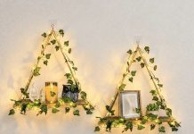 【折后$24.99 Prime包邮】RICHER HOUSE 精美三角架带灯装饰架 两个!