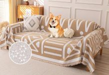 【折后$14.99 Prime包邮】波西米亚风雪尼尔防滑沙发垫 71″x118″