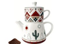 【折后$14.95 Prime包邮】仙人掌陶瓷一人食茶具套装