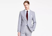 25折就今天!【折后$99.99 包邮】Nautica Modern Fit 男士弹力西装套装 多色选