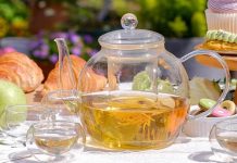 【折后$18.49 Prime包邮】耐热高硼硅玻璃花茶壶+4个茶杯