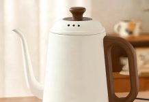Prime会员专属价!【折后$18.89 Prime包邮】复古不锈钢鹅颈电热水壶 1L