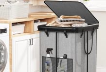 【折后$19.99 Prime包邮】双格带轮脏衣篓 150L