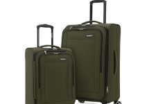 轻盈坚韧,耐用升级!【折后$133.99 包邮】Samsonite Saire LTE 软壳可扩展行李箱套装 蓝色