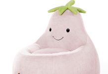 可爱!【折后$33.92 Prime包邮】DUMOS 可爱茄子造型豆袋沙发!