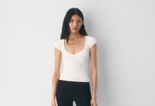 【折后$54.6 包邮】Aritzia Wilfred 甜美桃心领镂空针织短袖 多色选