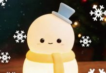 【折后$7.99 Prime包邮】雪人硅胶拍拍小夜灯