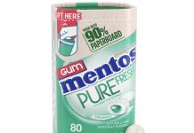 买一送一!【折后$5.99 Prime包邮】Mentos 无糖夹心薄荷口香糖 80片*两瓶!