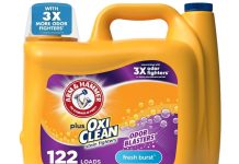 【折后$10.49 Prime包邮】ARM & HAMMER Plus OxiClean 除味去渍洗衣液 122次洗涤量