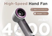 【折后$6.99 Prime包邮】便携式手持涡轮小风扇 4000mAh充电款两色选