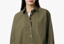神价!【折后$7 Prime包邮】Lacoste 女士宽松棉麻衬衣!42码!