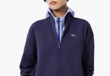 【折后低至$16.91 Prime包邮】Lacoste 女士半拉链卫衣!