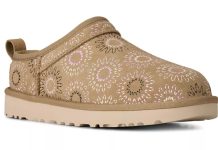 5/6/7码还在!【折后$75 包邮】UGG Classic Micro Sun Stitch 女士一脚蹬保暖拖鞋