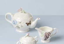 【折后$67 包邮】Lenox 蝶舞纷飞茶具5件套!