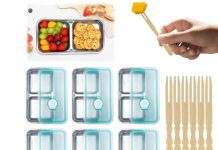 【折后$10.19 Prime包邮】不锈钢双格零食保鲜盒 6件套