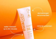 超多好评!【折后$10.77 Prime包邮】Thinkbaby SPF50+ 婴幼儿物理防晒乳 3oz