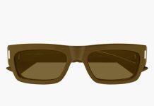 3折!【折后$164.99 包邮】Saint Laurent 圣罗兰 54mm矩形太阳镜