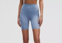 0/2码捡漏史低!【折后$14 包邮】Lululemon Align 高腰运动短裤 8英寸水洗蓝