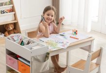 【折后$83.99 包邮】儿童多功能艺术桌+2把椅子套装