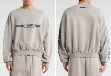 松弛好看!男女都能穿!【折后$60 包邮】Fear of God Essentials Logo印花圆领宽松休闲卫衣 三色选