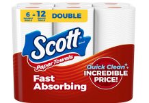 囤货价!【折后$14.49 Prime包邮】 Scott Choose-A-Sheet厨房纸 6双卷*3共18双卷装!相当于36个普通卷!