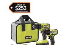 父亲节好礼!【折后$99 包邮】RYOBI ONE+ 18V无绳电动电钻冲击起子工具套装