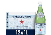 品质好水!【折后$10.91 Prime包邮】S.Pellegrino 意大利进口天然气泡矿泉水 33.8L*12瓶!