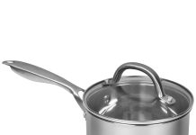 史低就今天!【折后$7.99】Sedona Kitchen Pro带玻璃盖不锈钢奶锅 1.5QT