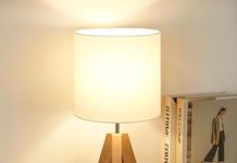 【折后$14.99 Prime包邮】Brightever 木质三脚台灯