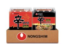 划算!【折后$15.59 Prime包邮】Nongshim Shin 经典红+黑版辛拉面 共8包!