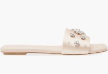 1.8折!【折后$69.97】Stuart Weitzman Poppy 女士水钻铆钉拖鞋