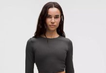 辣妹必备!【折后$49 包邮】Lululemon Logo Bead 女士系带长袖针织上衣 两色选