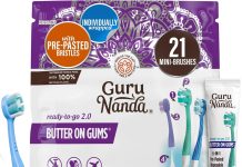 旅行携带好方便!【折后$5.25 Prime包邮】GuruNanda 6合1一次性旅行牙刷 21支装