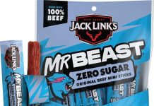 【折后$4.48 Prime包邮】Jack Link’s × MrBeast 零糖牛肉棒 12包装