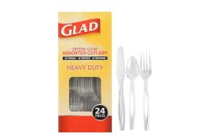 【折后$2.32 Prime包邮】Glad 一次性透明餐具24件套