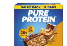 【折后$6.89 Prime包邮】Pure Protein 巧克力花生酱蛋白棒 12支装