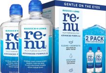便宜!【折后$8.28 Prime包邮】Renu 润明隐形眼镜多功能护理液 12oz×2瓶含镜盒