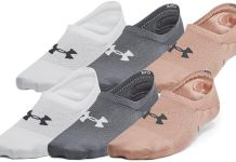 【折后$8.48 Prime包邮】Under Armour 女士透气防滑隐形船袜 6双装